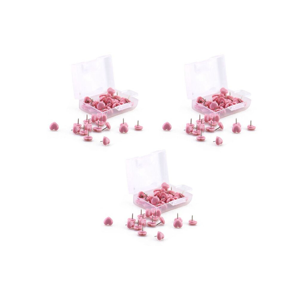 Heart Shape 150Pcs Plastic Quality Cork Board Safety Colored Push Pins Thumbtack Office School Accessories Supplies 6032605931407