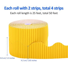 8 Rolos de Bordas de Quadro de Avisos Papel de Fundo para DecoraçãO de Borda Recortada para Bordas Decorativas (Amarelo e Azul)
