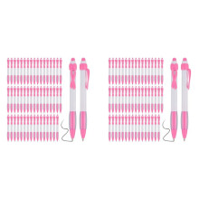 100 Pcs Ribbon Pens Bulk, Black Ink Retractable Ballpoint Pens for Office Supply Women Girls Gift