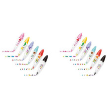 12PCS DIY Cute Animals Press Type Decorative Pen - DIY Lace Decoration Tape Pen, Kawaii Animals Decorative Masking Tape
