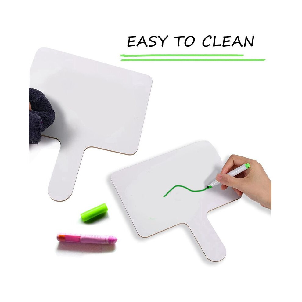 20Pcs 9.6X8inch Dry Erase Answers Paddle, Handhold Wooden White Board Double Sided Dry Erase Answer Board 4713923769041