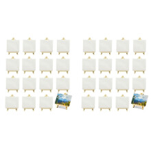 32 Pack 4 X 4 Inch Stretched Canvases Small Painting Canvas with Easel Art Canvases for Kids Painting