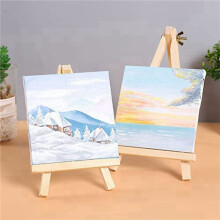 32 Pack 4 X 4 Inch Stretched Canvases Small Painting Canvas with Easel Art Canvases for Kids Painting