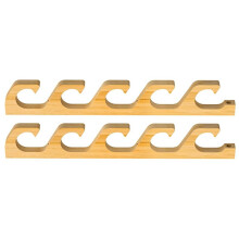 1 Par de Soportes de Madera para Cañas de Pescar, con 5 Agujeros, para Pared, Horizontal, para Exhibir Cañas de Pescar.