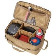 2X Outdoor Camping Storage Bag Gas Stove Canister Pot Carry Bag Picnic Bag Cookware Utensils Organizer Khaki