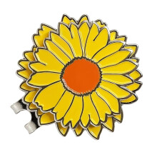 Clip de Casquette de Amovible à Motif de Fleur Jaune avec Petit Marqueur Magnétique à Fleur pour Femme, Cadeau, Accessoires de Jaune