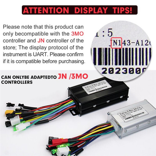 Three-Mode Ebike Sine Wave Controller 36/48/52V 40A with LCD UCK1 Color Display E-Scooter Parts