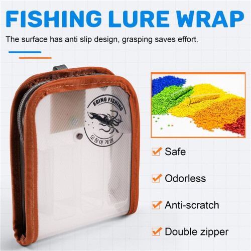 Fishing Lure Wrap Clear Lure Covers for Rod Fabric Hook Dark Red 2