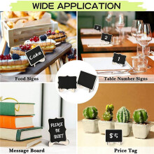 Chalkboard Sign 60 Pack Food Labels for Party Buffet, Wooden Small Chalk Board Signs with Easel Stand for Food Tags