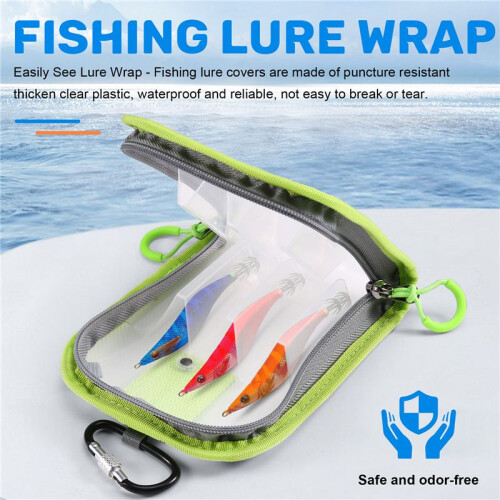 Fishing Lure Wrap Clear Lure Covers for Rod Fabric Hook Green 1