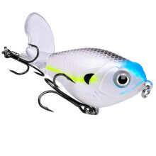 Fishing Lure Topwater Whopper Popper Floating Wobbler Artificial Hard Bait with Propeller Fishing Pike 16g D