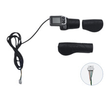 124DX LCD Display Panel Throttle Grip Set Electric Bike Scooter Twist Half Throttle Grip with LCD Panel