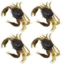 4 Stuks 13cm Kunstmatige Krabbenlokmiddel 3D Simulatie Zee Zacht Visvoer Bruin