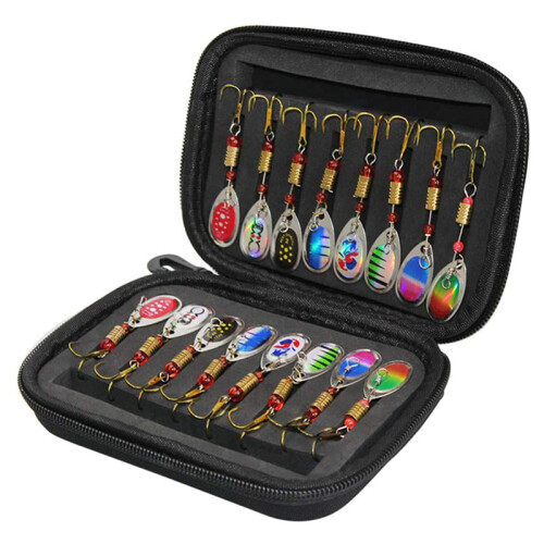 16 StüCk Angel KöDer Spinner KöDer LöFfel Set mit Tackle Tasche Forelle Bass Lachs Hecht Zander Angel GeräT