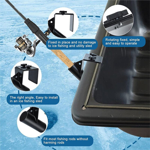 Support de Canne à Pêche sur Glace Robuste et Mains Libres, Réglable et Portable.