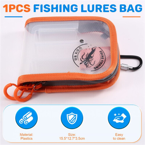 Fishing Lure Wrap Clear Lure Covers for Rod Fabric Hook Orange