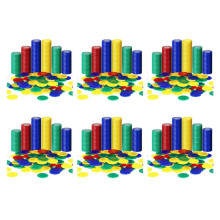 2400 Pieces Plastic Poker Chips Game Chips 4 Colors Counter Card for Game Playing Counting Bingo Game Chips Card, 4