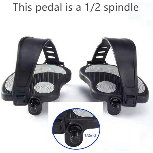 2X Pedali per Cyclette con Cinghie per Spin Bike e Cyclette da Interno, 9/16 Pollici