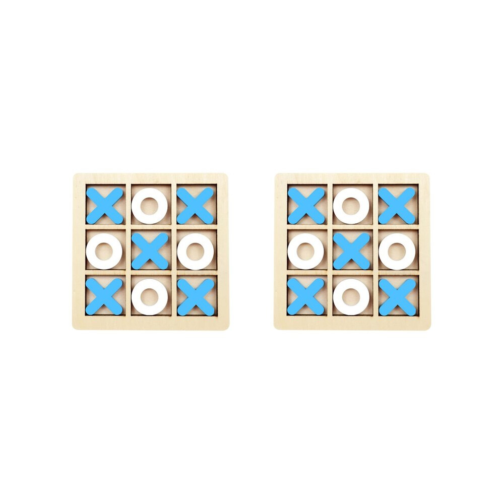 Typecat 2X Wooden Board Tic-Tac Toe Game Xo Table Game Toy Classical Family Children Puzzle Game Educational Toys +White