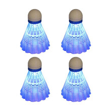 4Pcs Luminous Badminton Balls LED Foamed Plastic Sport Badminton Light- Shuttlecocks Badminton Set