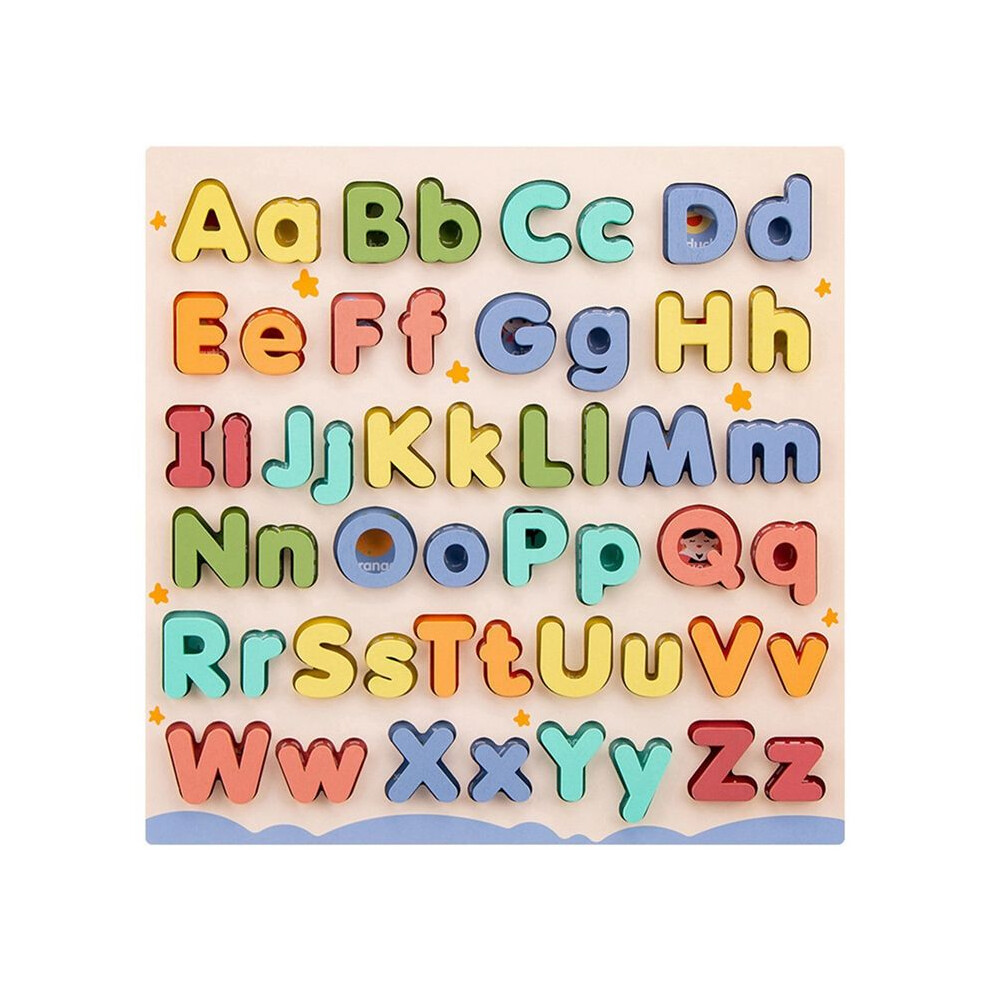 Wooden Alphabet Puzzle Toys Abc Letter And Number Puzzle For Toddlers 18+ Months Old Preschool Learning For Kids B 6032225260376