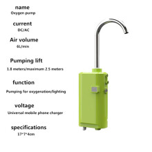 Scatola da Pesca un Induzione Intelligente Multifunzionale, Pompa 'Acqua, Pompa Booster, Pompa di Ossigeno per la Pesca All'Aperto-Verde