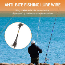 72Pcs Anti-Bite Fishing Wire Trace Leaders Lure Wire Trace Pike Traces Wire 15cm 20cm 25cm Trace Leaders with Snap
