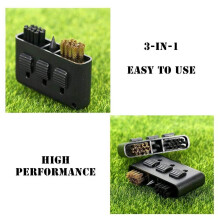 3 St 3 HåL Golfborste Retraction Design 3 i 1 Slot RengöRingsborste Cleaner Tool Retractable Club Cleaner