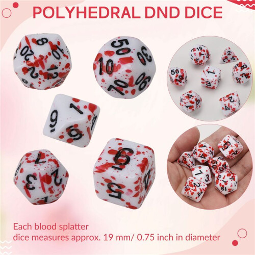 14 Stycken BlodstäNktäRningar Polyedriska TäRningar med 7 TäRningar för RPG DND Rollspel TäRningsspel 2