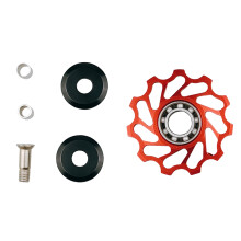 Rennrad-Keramik-Pulley-Schaltwerk 11T-FüHrung MTB-Keramiklager-StüTzrad-Fahrradteil,Rot
