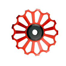Rennrad-Keramik-Pulley-Schaltwerk 11T-FüHrung MTB-Keramiklager-StüTzrad-Fahrradteil,Rot