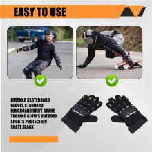 LOSENKA Skateboard Gloves Standard Longboard Drift Brake Turning Gloves Outdoor Sports Protection Skate Black
