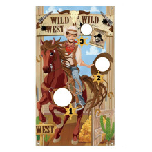 Western-Party-Cowboy-Wurfspiele mit 1 SitzsäCken, Lustiges Westernspiel für Kinder und Erwachsene, Dekoration und ZubehöR