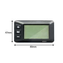 36V 48V Elektrofahrrad GD01 LCD-Display mit Normalem Anschluss ZubehöR für E-Bike-AnzeigemessgeräTe