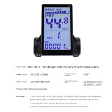 M5 Electric Bike LCD Display Meter 24V 36V 48V 60V E Scooter LCD Panel Screen for Mountain Electric Bike(6PIN)