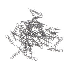 100 Stueck Feder Twist Schloss Angelhaken Zentrierstift fuer Weich Koeder Wurm Kurbel