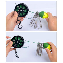 Fio de Pesca de Aço Inoxidável com Fivela de Bloqueio de Pesca com Carretel, Travas de Peixe Vivo, Corda Retrátil com Mosquetão Flutuante