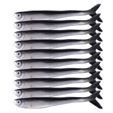 Noir et Blanc Bionique Petit Poisson Silicone Leurre de PêChe Souple Leurre Souple Appât Artificiel Loach Faux Appât 8 Cm 2G Leurres de Poisson