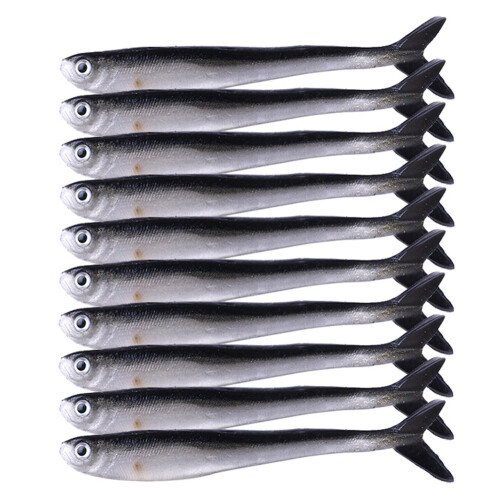 Schwarz Weiß Bionischer Kleiner Fisch Silikon Weiches Fischen KöDer Soft KöDer KüNstlicher KöDer Schmerle GefäLschter KöDer 8Cm 2G Fisch KöDer