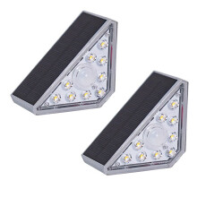 Solarna Lampa Schodowa LED Wodoodporna SłOneczna Lampa Krajobrazowa CiepłE śWiatłO na ZewnąTrz Dziedziniec Kinkiet ŚWiatłO Indukcyjne 2 Szt.
