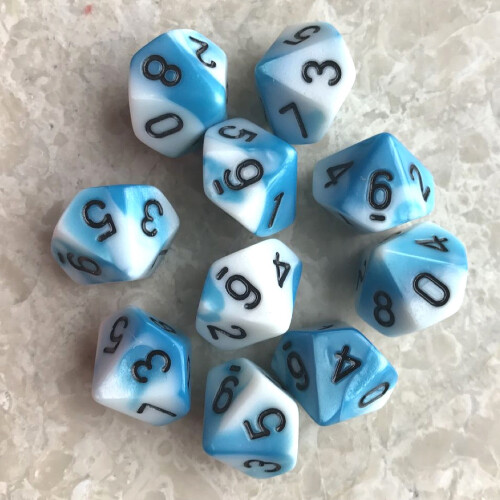 10Pcs/Set 10 Sided D10 Polyhedral Dices Numbers Dials Desktop Table Board Game PXPF,Style 2 2