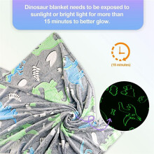 Dinosaur Blanket for Boys, Glow in the Dark Blanket for Kids, Toddler Blanket for Boys, Dinosaur Gifts for Boys/Kids(A)