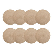 8-Pack Round Woven Placemats Heat Resistant Placemats Cotton Yarn Placemats Table Insulation Pad Household Coasters