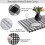 3 Pcs Fitted Tablecloth for Table,Stretch Waterproof Elastic Vinyl Picnic Table Cover with Flannel Backed Lining(Black) 4