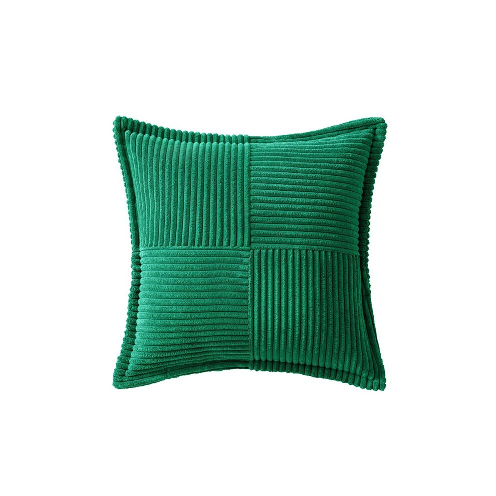 Corduroy Pillow Covers With Splicing Soft Couch Pillow Covers Broadside Striped Decorative Textured Throw Pillows Green Tauoh