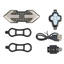 Luci Posteriori Dello Sterzo con Telecomando Wireless Luce Posteriore per Bici con Ricarica USB Luce per Bici un LED