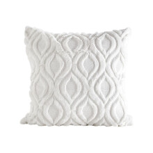 Soft Plush Short Velvet Decorative Cushion Covers Throw Pillow Covers Boho Neutral Pillow Shell for Sofa Bedroom White