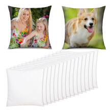 15 PièCes Taies D'Oreiller Vierges par Sublimation 16X16 Pouces Housses de Coussin Blanches Housses D'Oreiller Transfert de Chaleur Bricolage Image