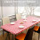 3 Pcs Fitted Tablecloth for Table,Stretch Waterproof Elastic Vinyl Picnic Table Cover with Flannel Backed Lining(Red) 5
