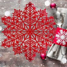 Napperons de Flocon de Neige DéCorations Napperons de Flocon de Neige Rouge Tapis de Table de Cuisine pour NoëL Vacances Mariage DéCoratif A